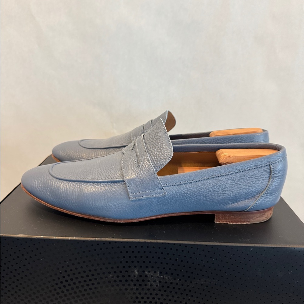 Donald J. Pliner Slate Blue Leather Loafers